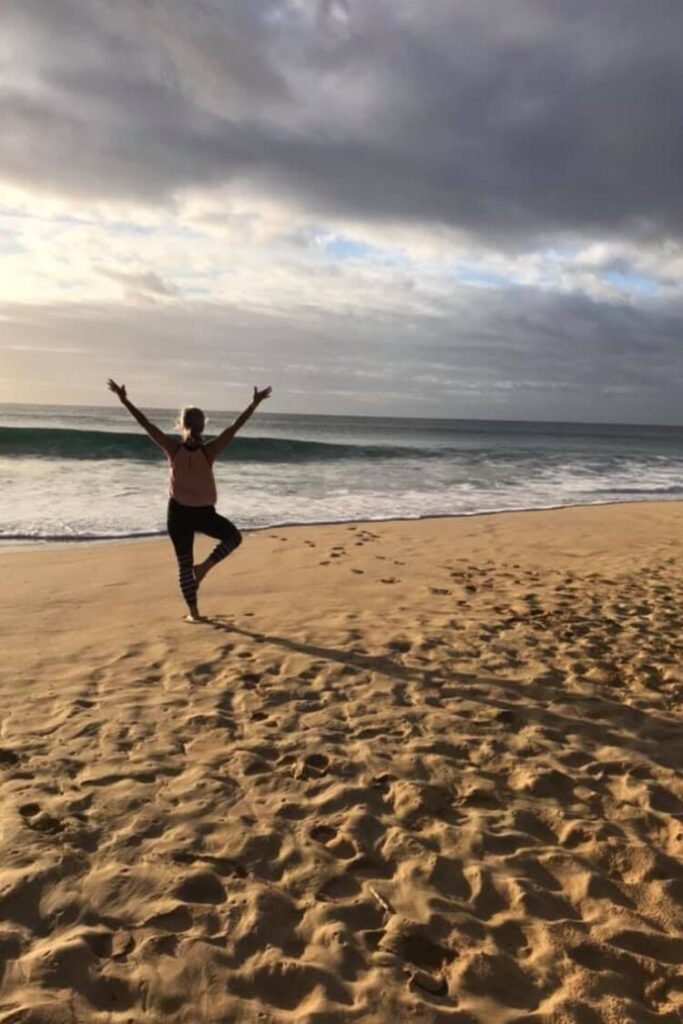 Yoga træning på Løkken strand